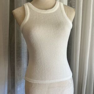 PrettyLittleThing Ivory Ribbed Tank Top